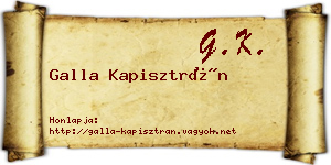 Galla Kapisztrán névjegykártya